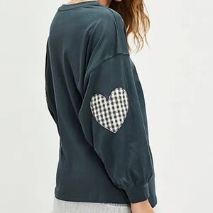 DAYDREAMER Gingham Heart Long-Sleeve‎ Tee - Vintage Black